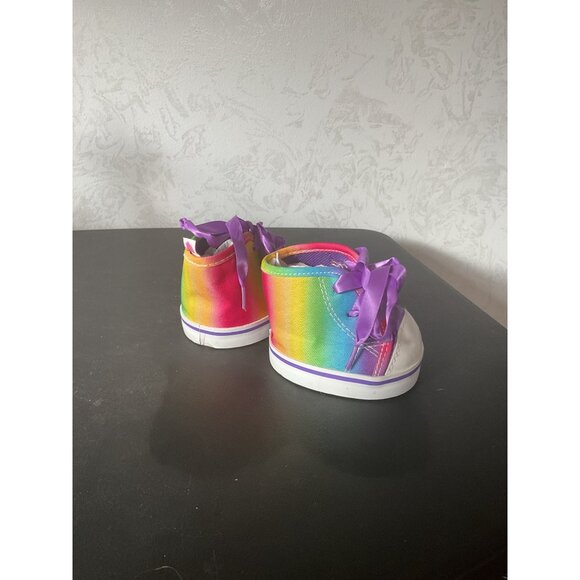 Build-A-Bear Rainbow High-Top Shoes With Purple Laces For Stuffed Animals - Picture 2 of 4